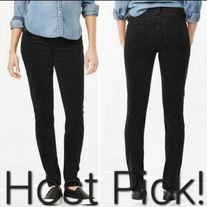 GAP Maternity Black Corduroy Pants Always Skinny Size 28 / 6 Fitted Stretch EUC
